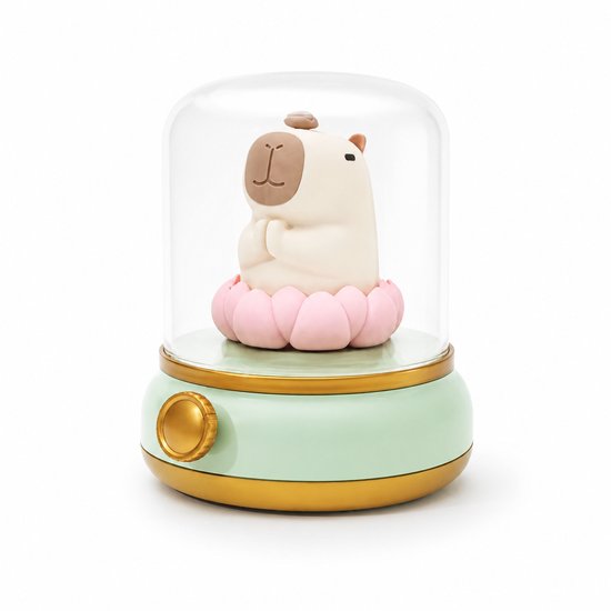 Nachtlamp - Veldman Living - Magische Nachtlamp Capibara - Nachtlampje voor Kinderen - Nachtlampje kinderen - USB oplaadbaar - Rustgevende Nachtverlichting - Slaaplampje - Kindernachtlamp - Droomlampje - LED Slaaplamp - Kinderkamer - Groen