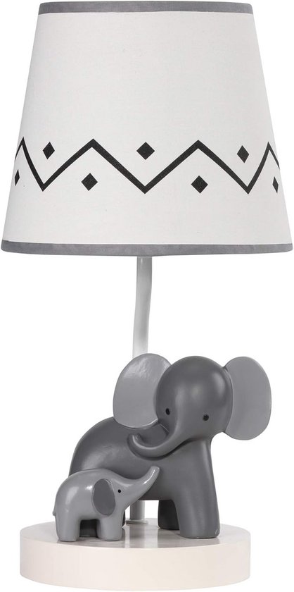 Nachtlamp voor babykamer olifant thema met lampenkap en fitting
