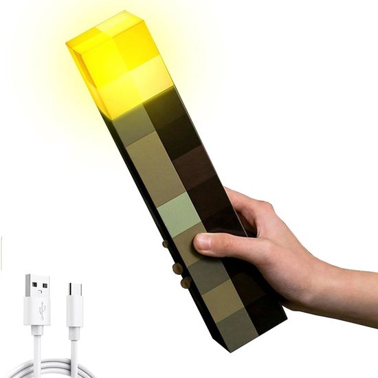 Nachtlamp wand met haak en kabel, Fakkel lamp, 3 versnellingen dimbare, vlameffecten met geluid Realistisch Spel Stijl van Merkloos