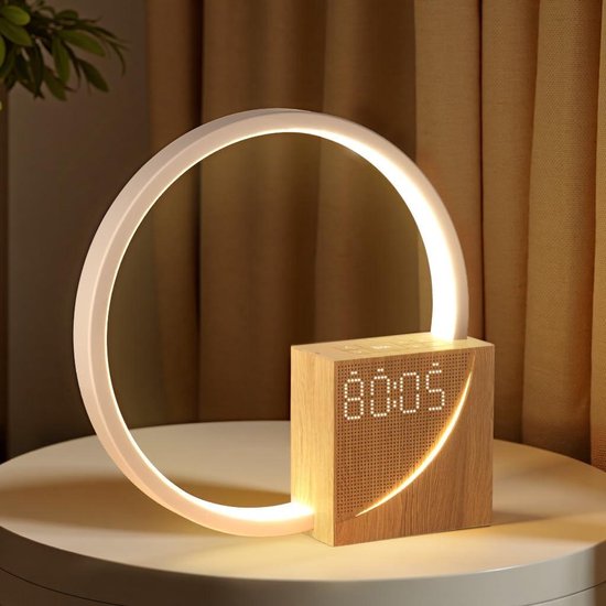 Nachtlamp - Wekker - Ontwaken - Met USB laden - 10W - Lichtgeel