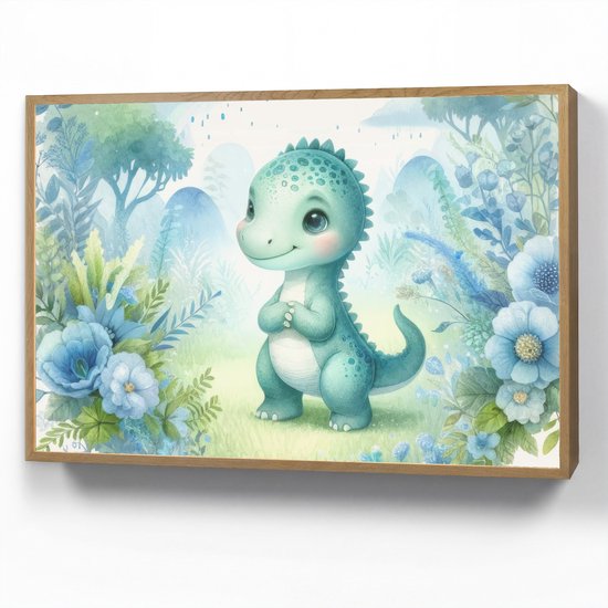 Nachtlampje 100x70 cm - Kinder lamp - Dino - Baby - Regenboog - Pastel kleuren - Tafellamp kinderkamer draadloos - Slaapkamer lampje - Bedlamp kinderen - Kinderlampje - Wandlamp babykamer - Nachtlampjes