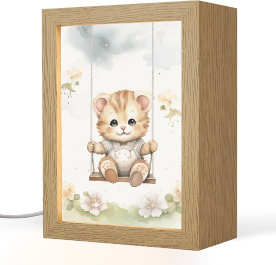 Nachtlampje 15x20 cm - Kinder lamp - Beer - Baby - Dier - Kinderen - Tafellamp kinderkamer - Slaapkamer lamp - Bedlamp kinderen - Kinderlampje stopcontact - Wandlamp babykamer - Nachtlampjes van Merkloos