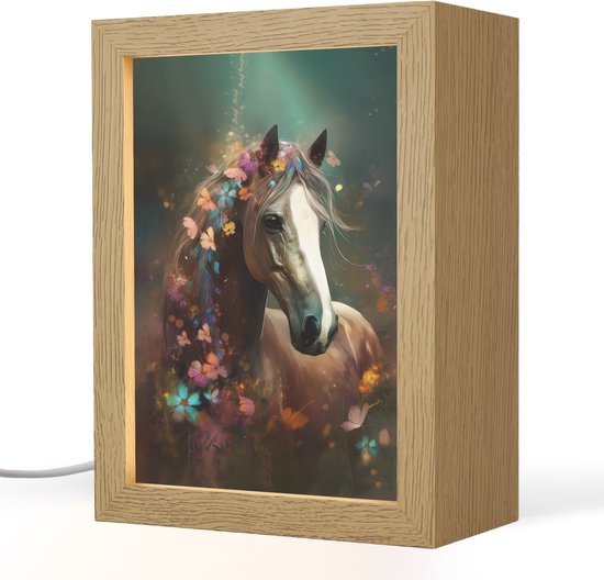 Nachtlampje 15x20 cm - Kinder lamp - Dieren - Paard - Natuur - Vlinder - Bloemen - Tafellamp kinderkamer - Slaapkamer lamp - Bedlamp kinderen - Kinderlampje stopcontact - Wandlamp babykamer - Nachtlampjes van Merkloos