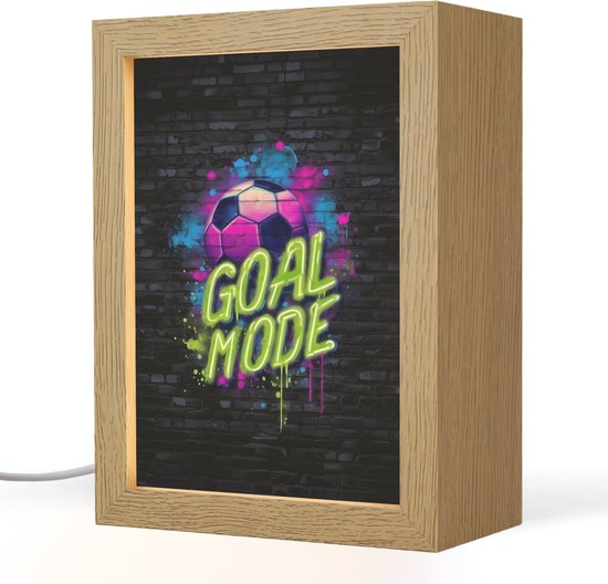 Nachtlampje 15x20 cm - Kinder lamp - Goal - Mode - Neon - Voetbal - Tafellamp kinderkamer - Slaapkamer lamp - Bedlamp kinderen - Kinderlampje stopcontact - Wandlamp babykamer - Nachtlampjes van Merkloos