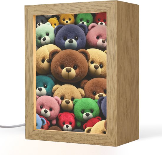 Nachtlampje 15x20 cm - Kinder lamp - Knuffelbeer - Teddy - Design - Kids - Tafellamp kinderkamer - Slaapkamer lamp - Bedlamp kinderen - Kinderlampje stopcontact - Wandlamp babykamer - Nachtlampjes van Merkloos
