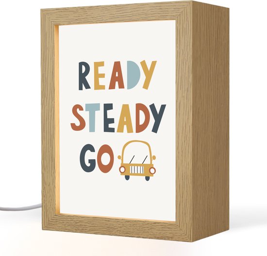 Nachtlampje 15x20 cm - Kinder lampje - Auto - Quote - Kleuren - Voertuigen - Tafellamp kinderkamer - Slaapkamer lamp - Bedlamp kinderen - Kinderlampje stopcontact - Wandlamp babykamer - Nachtlampjes van OnlyWow