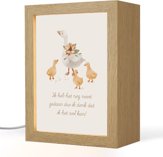 Nachtlampje 15x20 cm - Kinder lampje - Boerderij - Dieren - Quote - Tafellamp kinderkamer - Slaapkamer lamp - Bedlamp kinderen - Kinderlampje stopcontact - Wandlamp babykamer - Nachtlampjes