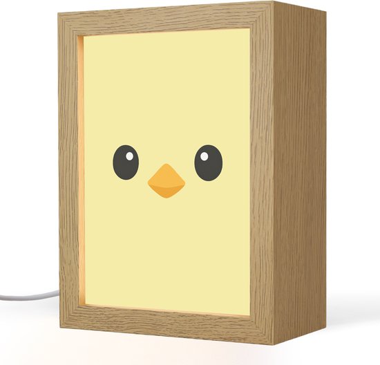 Nachtlampje 15x20 cm - Kinder lampje - Kuiken - Vrolijk - Geel - Minimalistisch - Tafellamp kinderkamer - Slaapkamer lamp - Bedlamp kinderen - Kinderlampje stopcontact - Wandlamp babykamer - Nachtlampjes