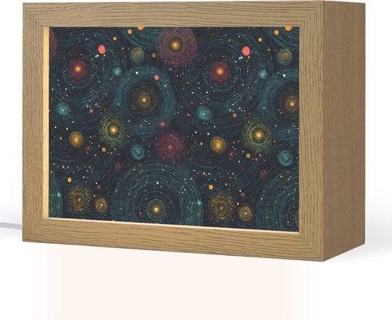 Nachtlampje 20x15 cm - Kinder lamp - Sterren - Kleurrijk - Lichtgevende kernen - Tafellamp kinderkamer - Slaapkamer lamp - Bedlamp kinderen - Kinderlampje stopcontact - Wandlamp babykamer - Nachtlampjes van Merkloos