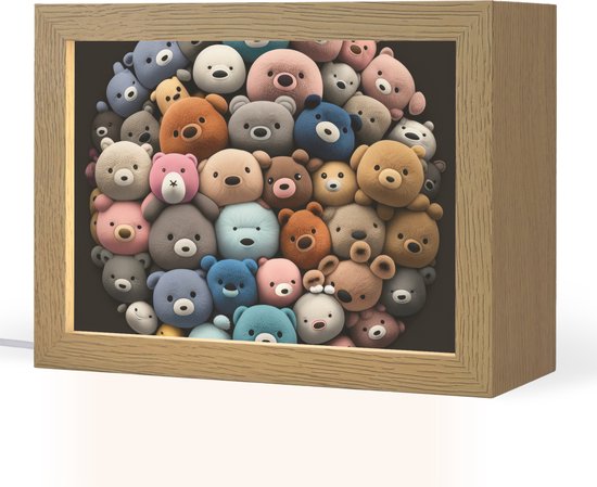Nachtlampje 20x15 cm - Kinder lampje - Teddybeer - Knuffel - Dieren - Meisjes - Jongens - Tafellamp kinderkamer - Slaapkamer lamp - Bedlamp kinderen - Kinderlampje stopcontact - Wandlamp babykamer - Nachtlampjes van Merkloos