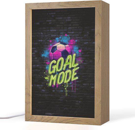 Nachtlampje 20x30 cm - Kinder lamp - Goal - Mode - Neon - Voetbal - Tafellamp kinderkamer - Slaapkamer lamp - Bedlamp kinderen - Kinderlampje stopcontact - Wandlamp babykamer - Nachtlampjes van Merkloos
