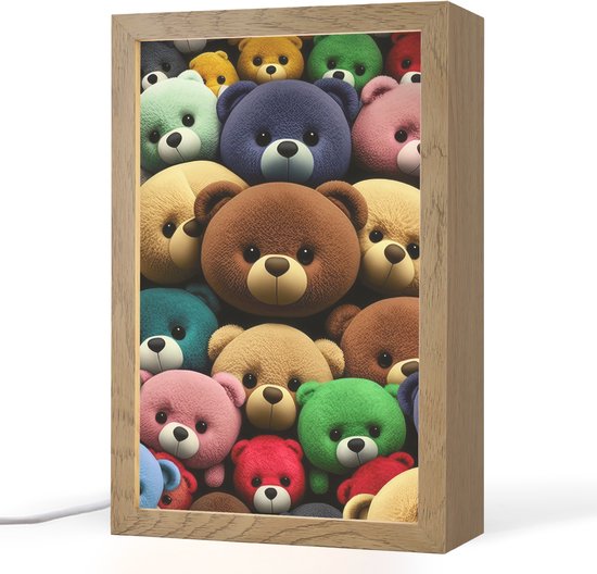 Nachtlampje 20x30 cm - Kinder lamp - Knuffelbeer - Teddy - Design - Kids - Tafellamp kinderkamer - Slaapkamer lamp - Bedlamp kinderen - Kinderlampje stopcontact - Wandlamp babykamer - Nachtlampjes van Merkloos