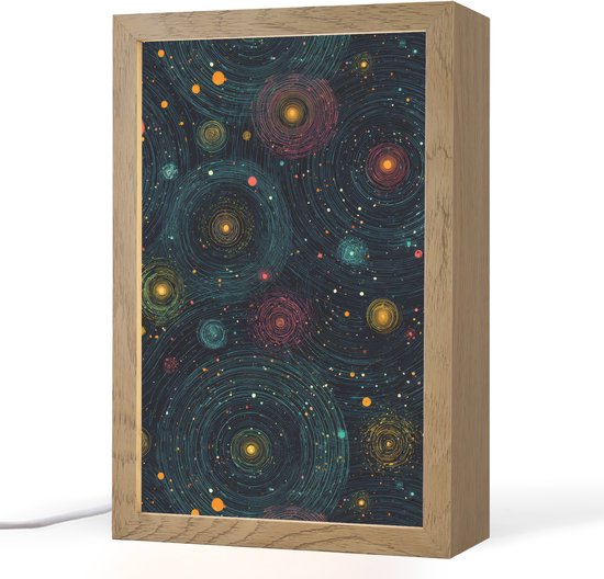 Nachtlampje 20x30 cm - Kinder lamp - Sterren - Kleurrijk - Lichtgevende kernen - Tafellamp kinderkamer - Slaapkamer lamp - Bedlamp kinderen - Kinderlampje stopcontact - Wandlamp babykamer - Nachtlampjes van Merkloos