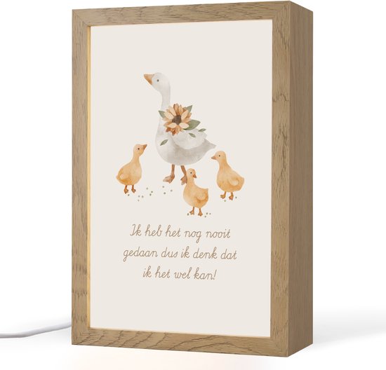 Nachtlampje 20x30 cm - Kinder lampje - Boerderij - Dieren - Quote - Tafellamp kinderkamer - Slaapkamer lamp - Bedlamp kinderen - Kinderlampje stopcontact - Wandlamp babykamer - Nachtlampjes van Merkloos