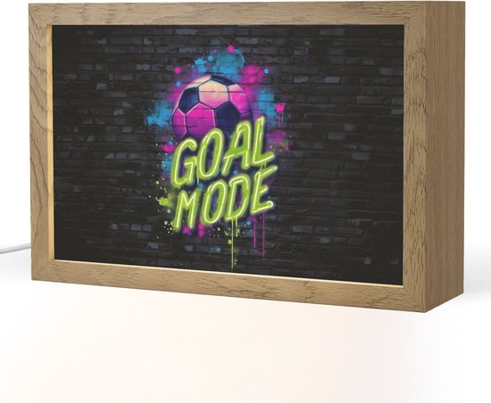 Nachtlampje 30x20 cm - Kinder lamp - Goal - Mode - Neon - Voetbal - Tafellamp kinderkamer - Slaapkamer lamp - Bedlamp kinderen - Kinderlampje stopcontact - Wandlamp babykamer - Nachtlampjes van Merkloos