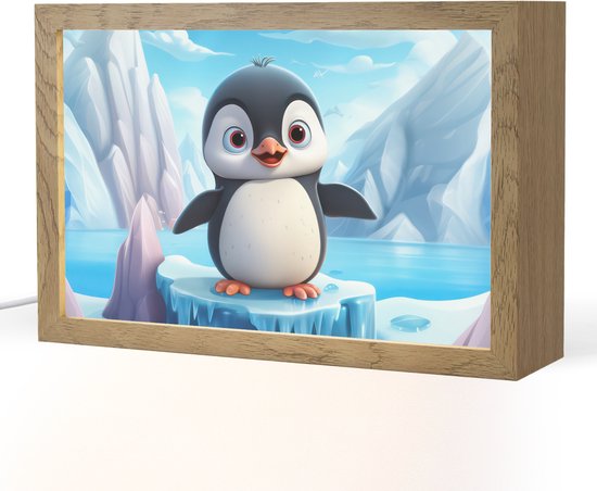 Nachtlampje 30x20 cm - Kinder lamp - Pinguïn - Meisjes - Pooldieren - Kinderen - Tafellamp kinderkamer - Slaapkamer lamp - Bedlamp kinderen - Kinderlampje stopcontact - Wandlamp babykamer - Nachtlampjes van Merkloos