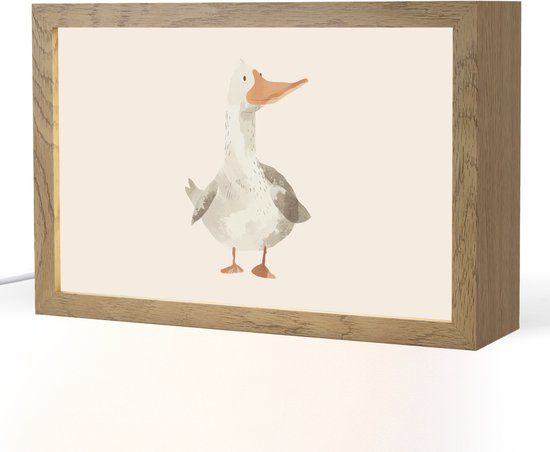 Nachtlampje 30x20 cm - Kinder lampje - Gans - Eend - Boerderij - Dieren - Tafellamp kinderkamer - Slaapkamer lamp - Bedlamp kinderen - Kinderlampje stopcontact - Wandlamp babykamer - Nachtlampjes van Merkloos