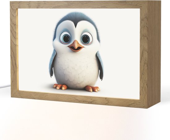 Nachtlampje 30x20 cm - Kinder lampje - Pinguïn - Dieren - Meisjes - Kind - Jongens - Tafellamp kinderkamer - Slaapkamer lamp - Bedlamp kinderen - Kinderlampje stopcontact - Wandlamp babykamer - Nachtlampjes van Merkloos