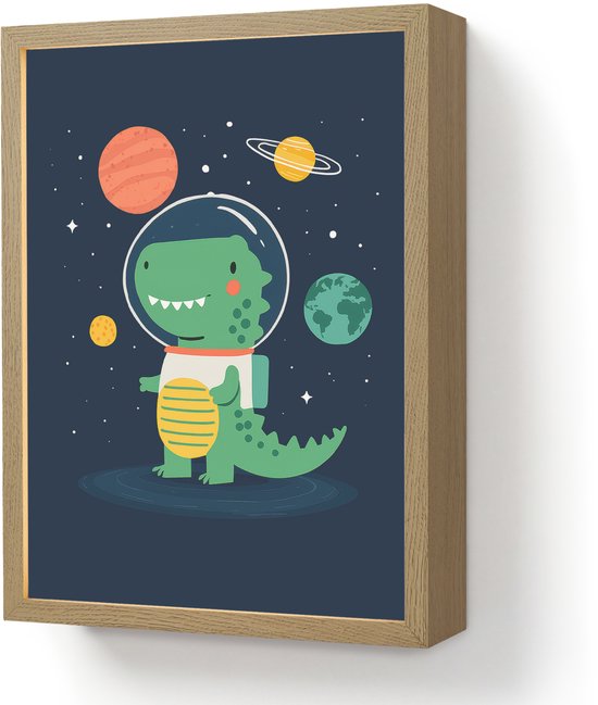 Nachtlampje 30x40 cm - Kinder lamp - Dino - Ruimtepak - Planeten - Tafellamp kinderkamer draadloos - Slaapkamer lampje - Bedlamp kinderen - Kinderlampje - Wandlamp babykamer - Nachtlampjes
