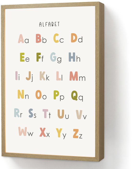 Nachtlampje 40x60 cm - Kinder lamp - Alfabet - Educatief - Kleuren - Letters leren voor kinderen - Tafellamp kinderkamer draadloos - Slaapkamer lampje - Bedlamp kinderen - Kinderlampje - Wandlamp babykamer - Nachtlampjes van Merkloos