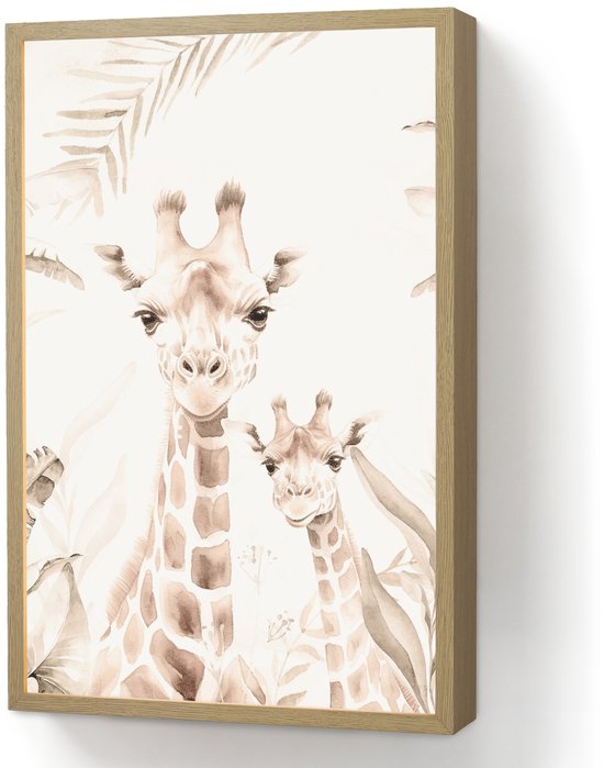 Nachtlampje 40x60 cm - Kinder lamp - Giraffe - Jungle - Bruin - Kinderen - Tafellamp kinderkamer draadloos - Slaapkamer lampje - Bedlamp kinderen - Kinderlampje - Wandlamp babykamer - Nachtlampjes