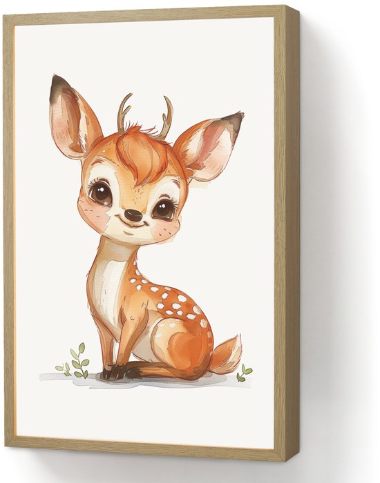 Nachtlampje 40x60 cm - Kinder lamp - Hert - Baby - Dieren - Tafellamp kinderkamer draadloos - Slaapkamer lampje - Bedlamp kinderen - Kinderlampje - Wandlamp babykamer - Nachtlampjes