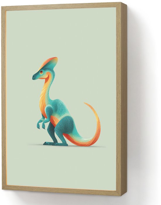 Nachtlampje 40x60 cm - Kinder lamp - Staart - Dino - Minimalistisch - Blauw - Tafellamp kinderkamer draadloos - Slaapkamer lampje - Bedlamp kinderen - Kinderlampje - Wandlamp babykamer - Nachtlampjes van Merkloos