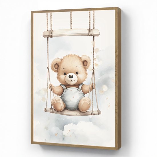 Nachtlampje 60x90 cm - Kinder lamp - Beer - Baby - Dier - Kinderen - Tafellamp kinderkamer draadloos - Slaapkamer lampje - Bedlamp kinderen - Kinderlampje - Wandlamp babykamer - Nachtlampjes van Merkloos
