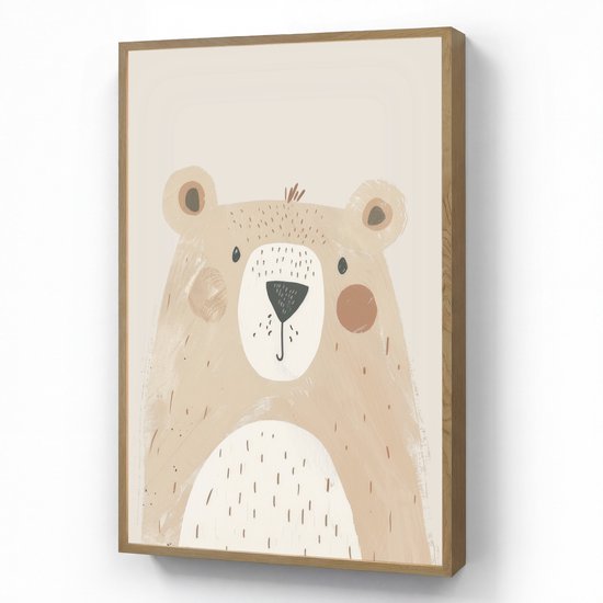Nachtlampje 60x90 cm - Kinder lamp - Beer - Dier - Wilde dieren - Tafellamp kinderkamer draadloos - Slaapkamer lampje - Bedlamp kinderen - Kinderlampje - Wandlamp babykamer - Nachtlampjes