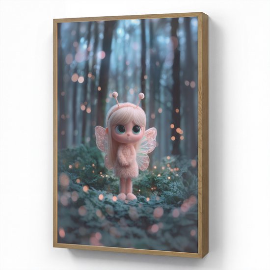 Nachtlampje 60x90 cm - Kinder lamp - Elfje - Cartoon - Bos - Lichtjes - Tafellamp kinderkamer draadloos - Slaapkamer lampje - Bedlamp kinderen - Kinderlampje - Wandlamp babykamer - Nachtlampjes