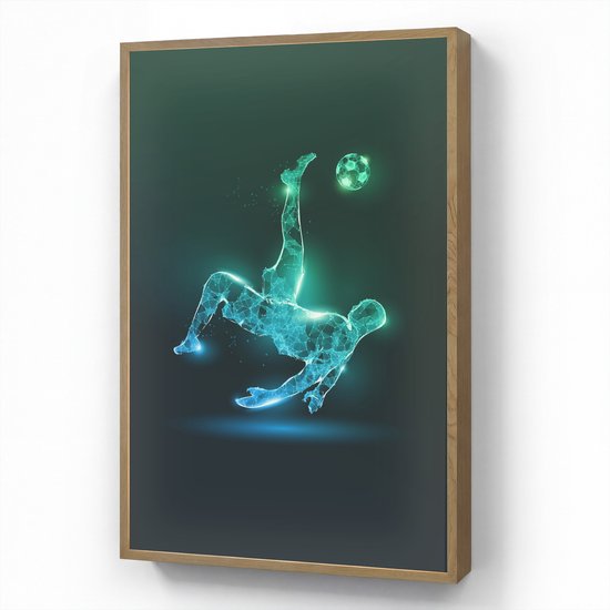Nachtlampje 70x100 cm - Kinder lamp - Voetbal - Voetballer - Jongen - Zwart - Tafellamp kinderkamer draadloos - Slaapkamer lampje - Bedlamp kinderen - Kinderlampje - Wandlamp babykamer - Nachtlampjes