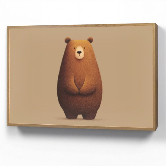 Nachtlampje 90x60 cm - Kinder lamp - Beer - Minimalistisch - Bruin - Tafellamp kinderkamer draadloos - Slaapkamer lampje - Bedlamp kinderen - Kinderlampje - Wandlamp babykamer - Nachtlampjes van Merkloos