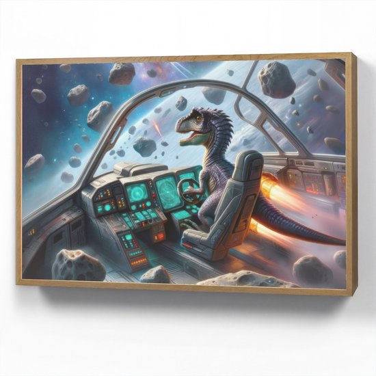 Nachtlampje 90x60 cm - Kinder lamp - Dino - Ruimte - Jongens - Tafellamp kinderkamer draadloos - Slaapkamer lampje - Bedlamp kinderen - Kinderlampje - Wandlamp babykamer - Nachtlampjes