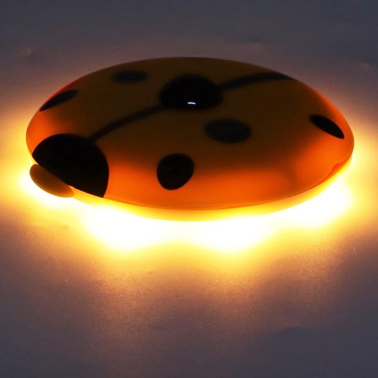 Nachtlampje Bewegingssensor - Lieveheersbeestje Lampje - Donkere Plekken Verlichten - PIR Detectie Automatisch - 90x85x22mm - Geel