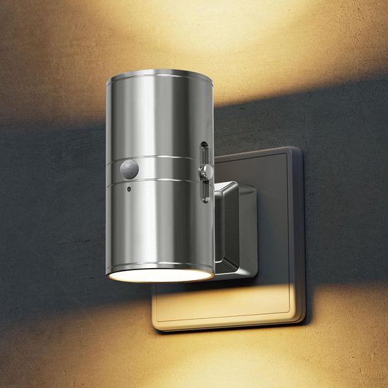 Nachtlampje Bewegingssensor - Stopcontact Licht - Donkere Ruimtes Verlichten - Instelbare Helderheid - 8.6 x 4.8 x 8.6 cm - Zilver