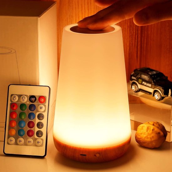 Nachtlampje, dimbare touchlamp voor de slaapkamer, draagbare tafellamp, nachtkastje, 5 helderheidsniveaus, 13 RGB-kleuren, babykamer, badkamer nachtlampje van Govee.
