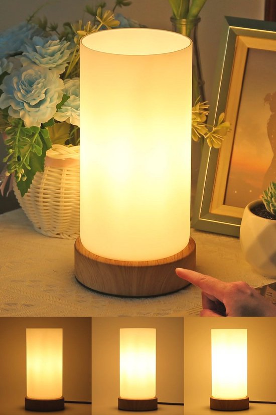 Nachtlampje Dimmable Touch - Tafellamp met 3 Helderheidsniveaus voor Minimalistisch Interieur van Merkloos
