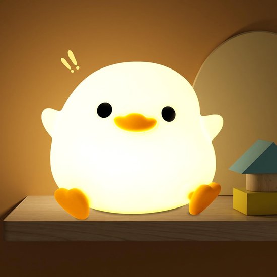 Nachtlampje - eend nachtlampje - schattig tutu eend meisje cadeau - eend lampje kinderkamer bedlampje - siliconen materiaal - touch control - draagbare oplader - dimbaar - eenvoudig en interessant tutu eend nachtlampje - verbetert het comfort van kin van Merkloos