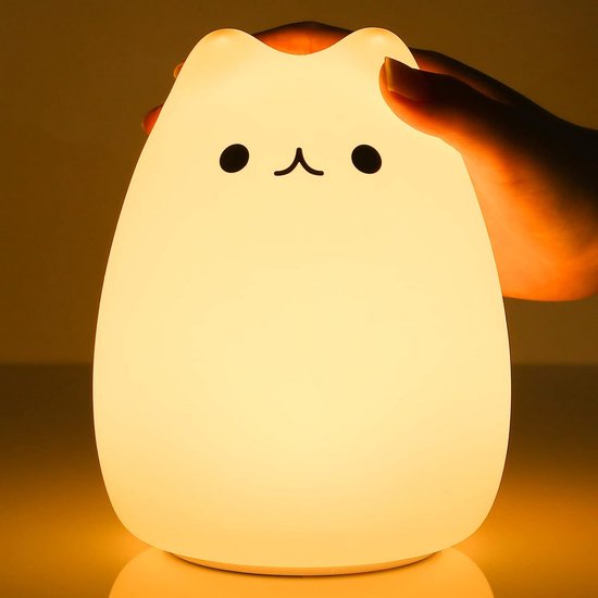 Nachtlampje Kind Silicoon Dierenmodel - 7 Kleuren LED - USB Oplaadbaar en Aanraakgevoelig - Perfect Kraamcadeau