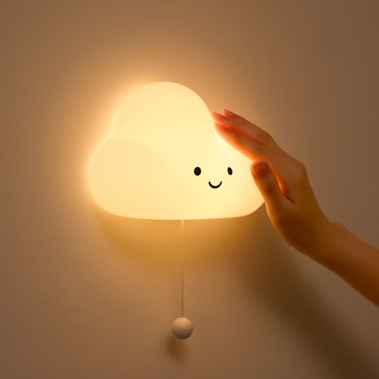 Nachtlampje kinderen – dimbaar nachtlampje, LED nachtlampje in wolkvorm, schattig siliconen nachtlampje, touch-bediening, dimbaar wandlampje – voor de kinderkamer
