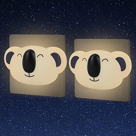 Nachtlampje Kinderen met Schemersensor - 2 Stuks LED Wandlamp voor Hal en Trap