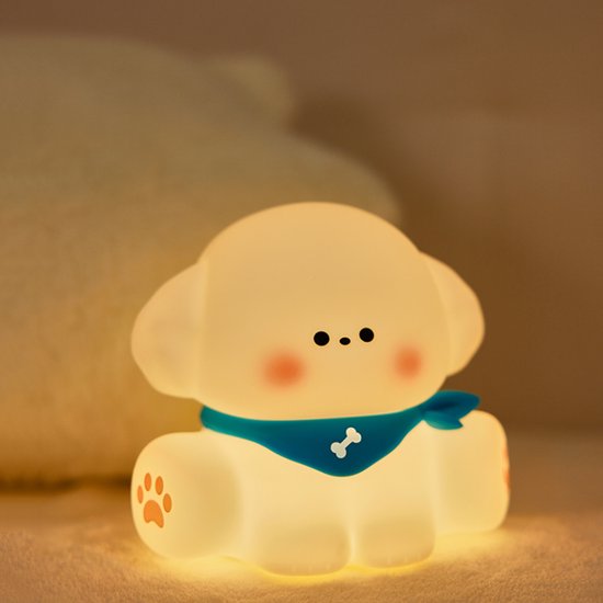 Nachtlampje kinderen Puppy - Baby Nachtlampje - Met touch functie - Veilig voor kinderen - USB Oplaadbaar - Dimbaar - LED - Slaap Maatjes van Flowlingo