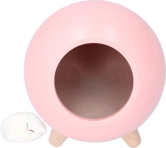 Nachtlampje LED Leuke Tafellamp Kat Huis - Roze - USB - Kinderen Meisjes - Slaapkamer Decor . van Merkloos