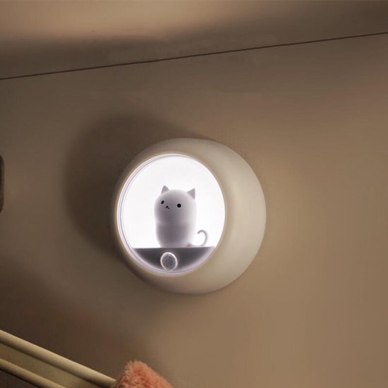 Nachtlampje - LED-nachtlampje - Magnetische bewegingssensorlamp voor katten - Lamp met aanraak- en bewegingssensor - Oplaadbare nachtlamp voor in de kast - Dimbaar - Warmwitte led - Slaapkamer, gang, trap, badkamer, keuken