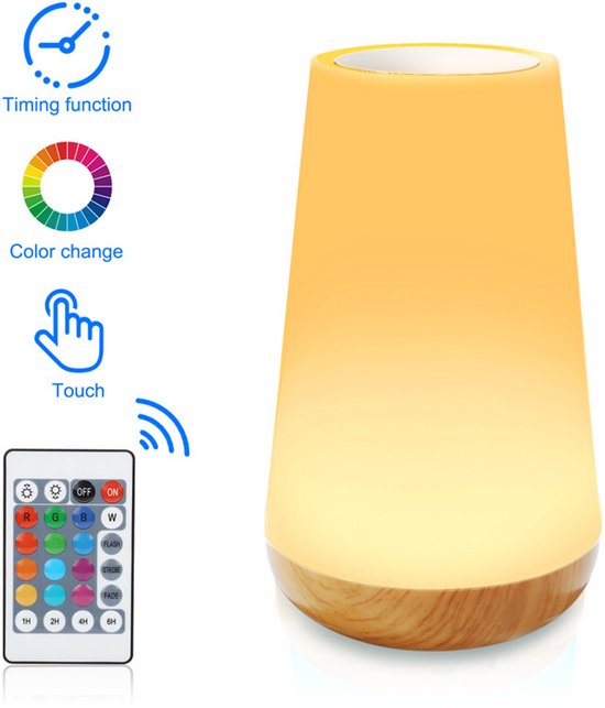 Nachtlampje - LED-nachtlampje met aanraakbediening -nachtlampje volwassenen -nachtlampje kinderen - USB oplaadbaar nachtlampje - 6,5*15,2 cm van Merkloos