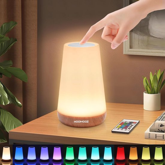 Nachtlampje met Afstandsbediening Touch Dimbaar 1800mAh - 13 Kleuren en 4 Lichtstanden - USB Oplaadbaar en Timing Functie - Voor Camping Slaapkamer Woonkamer