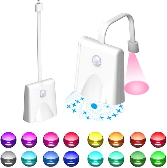Nachtlampje met Bewegingssensor en 16 Kleuren - USB Oplaadbaar en Waterdicht voor Badkamer