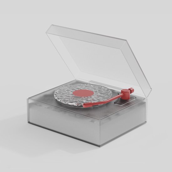 Nachtlampje met RGB en dynamische verlichting, draadloze slimme speaker, retro draadloze speaker in de vorm van een plaat - grijs van Auroom