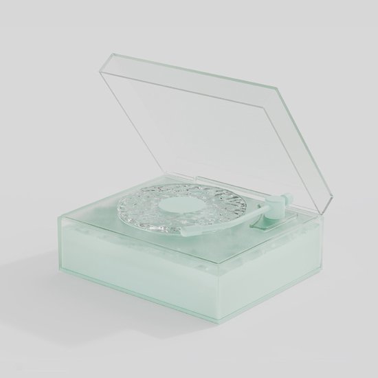 Nachtlampje met RGB en dynamische verlichting, draadloze slimme speaker, retro draadloze speaker in de vorm van een plaat - groen van Merkloos