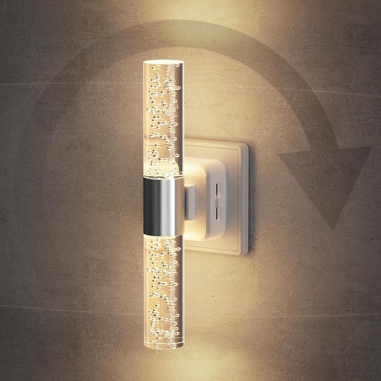 Nachtlampje met Schemeringssensor voor Stopcontact - Dimbaar en Draaibaar Warmwit LED van Merkloos